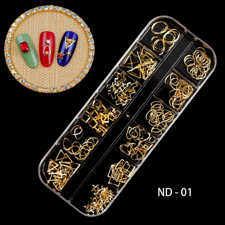 Украшения для дизайна ногтей Born Queen цветные металлические заклёпки Стразы бисер