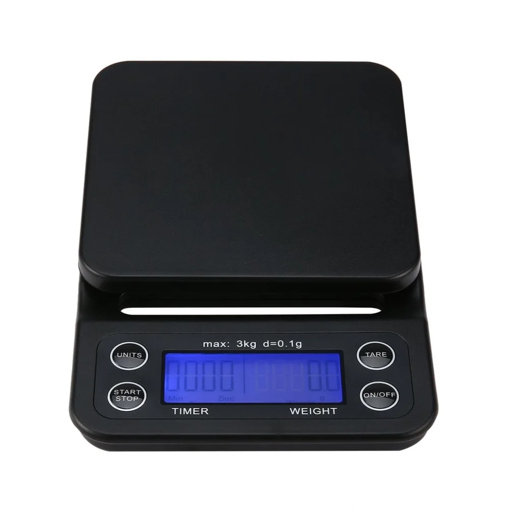 Digital Electronic Coffee Scale 3kg/0.1g Platform with Timer Function Tare for Cooking Making | Инструменты