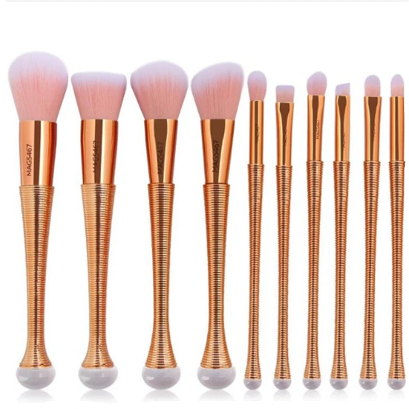 MAANGE New 10pcs Makeup Brushes Set Cosmetic Powder Foundation Blush Eyeshadow Lip Blending Professional Make Up Brush Tools Kit | Красота и