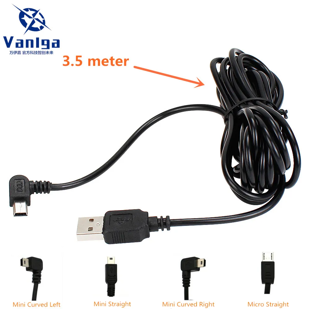 Изогнутый кабель mini / micro USB для зарядки автомобиля видеорегистратора камеры GPS PAD