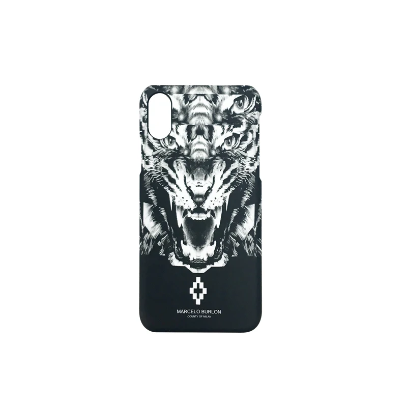 Marcelo Burlon крышка для iPhone X случае диких животных Пластик Футляр Coque Tiger Марсело