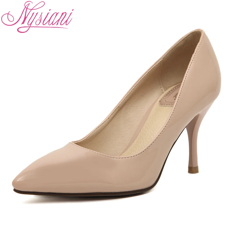 Nysiani/2018 модная женская обувь телесного цвета с острым носком на высоком каблуке
