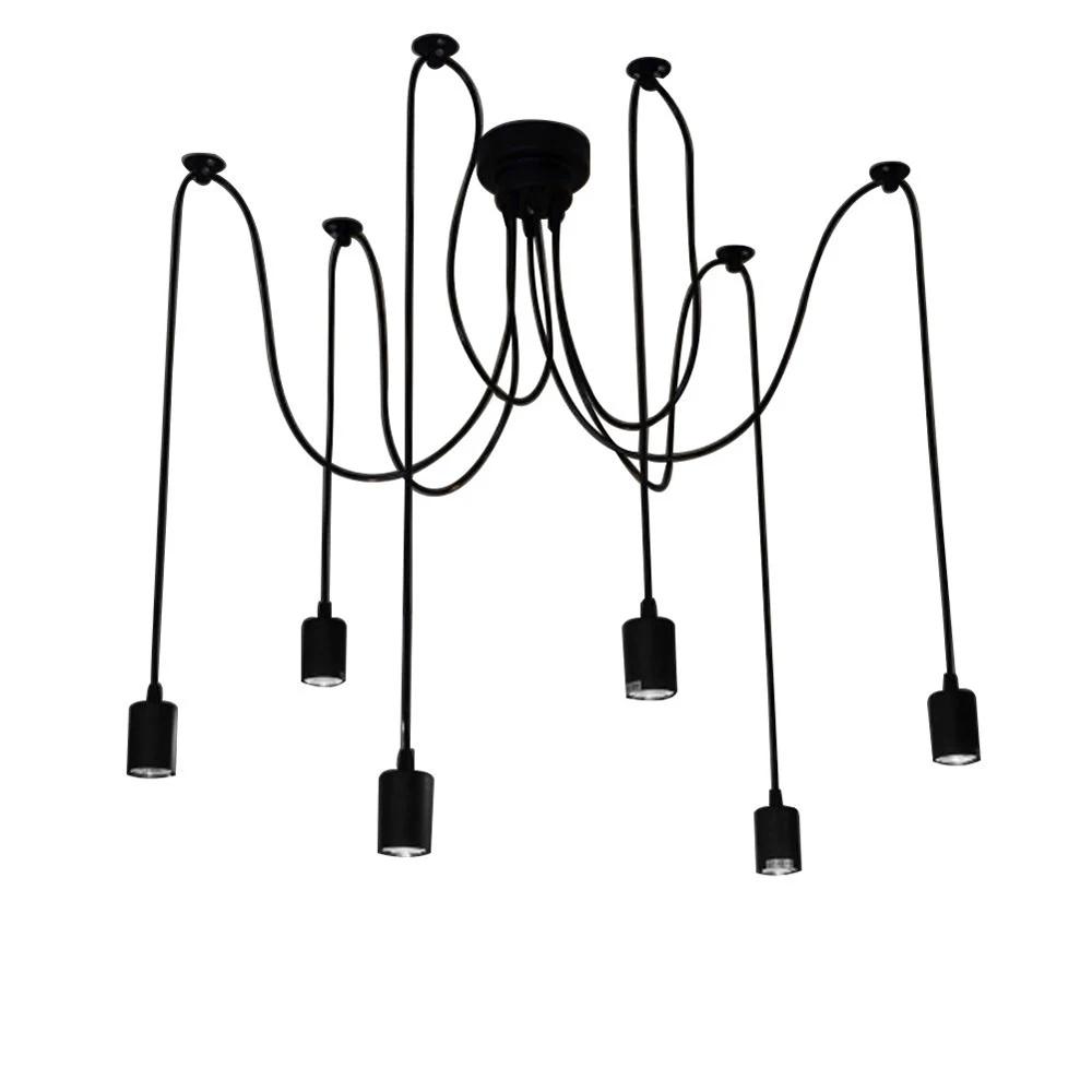 6 Arms винтажный Эдисон несколько регулируемых DIY потолочный светильник-паук