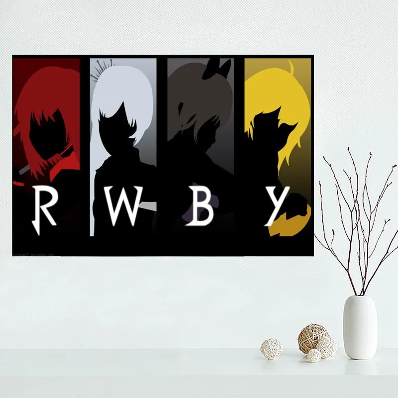 Новое поступление на заказ RWBY холст картина плакат Домашняя Декоративная скатерть шелковая ткань настенное Искусство Плакат для гостиной - Цвет: Фиолетовый