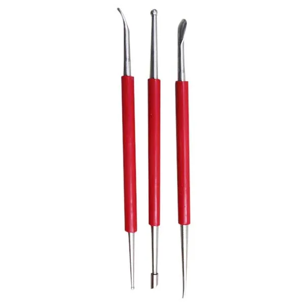 3 шт. Двойные головки красная сталь Керамика Глина стержень скульптура