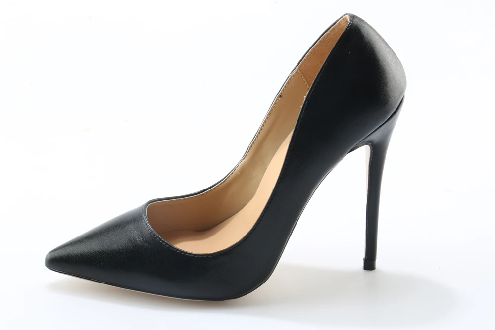 12 cm heel Женские туфли-лодочки из лакированной кожи с острым носком в классическом стиле; Цвет черный, телесный; Брендовая обувь; 10 см, 12 см; официальная обувь на высоком каблуке; дешевая Свадебная обувь - Цвет: 12 cm heel