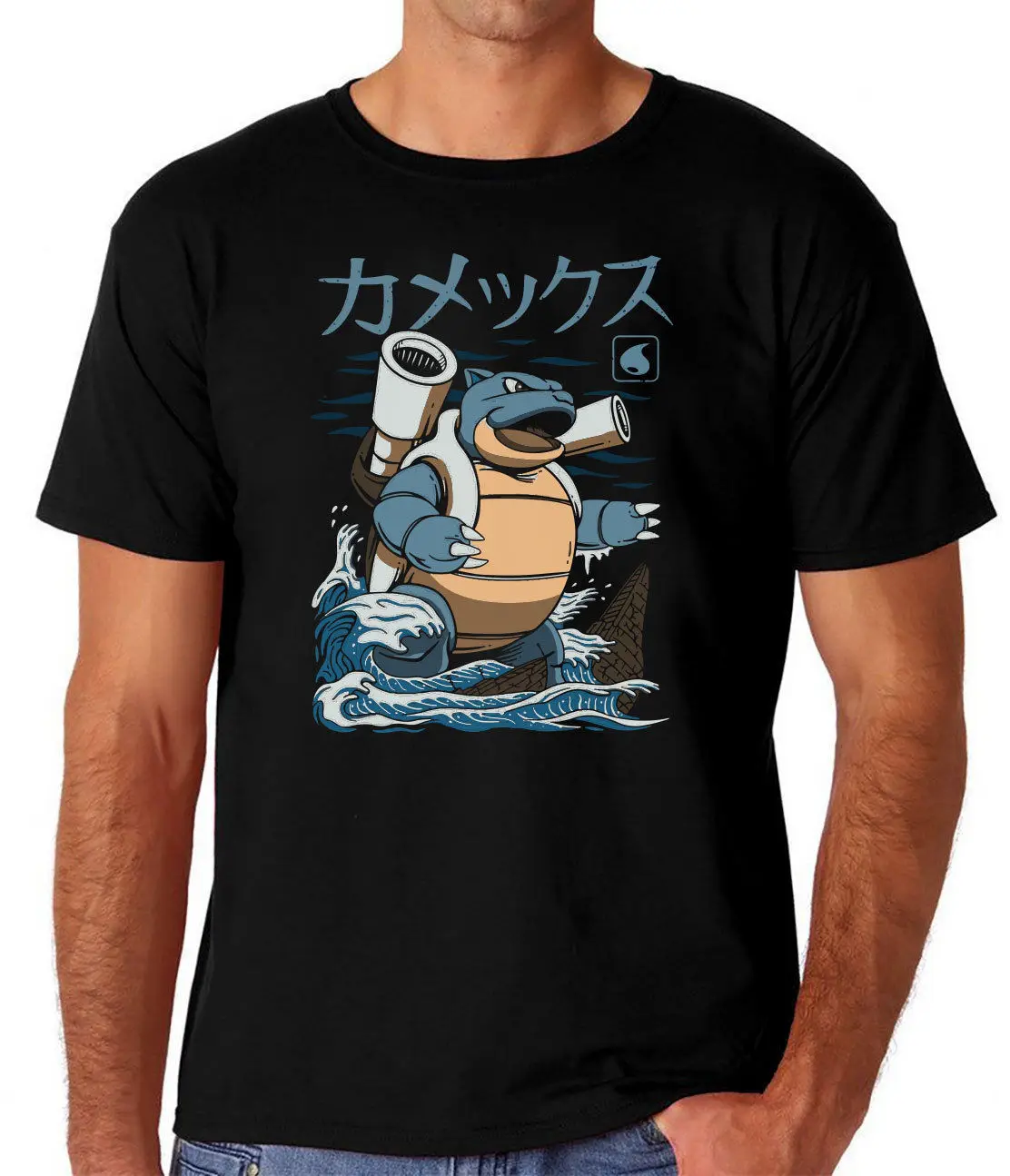 Покемон Kaiju BLASTOISE Для мужчин комедии футболка | Мужская одежда