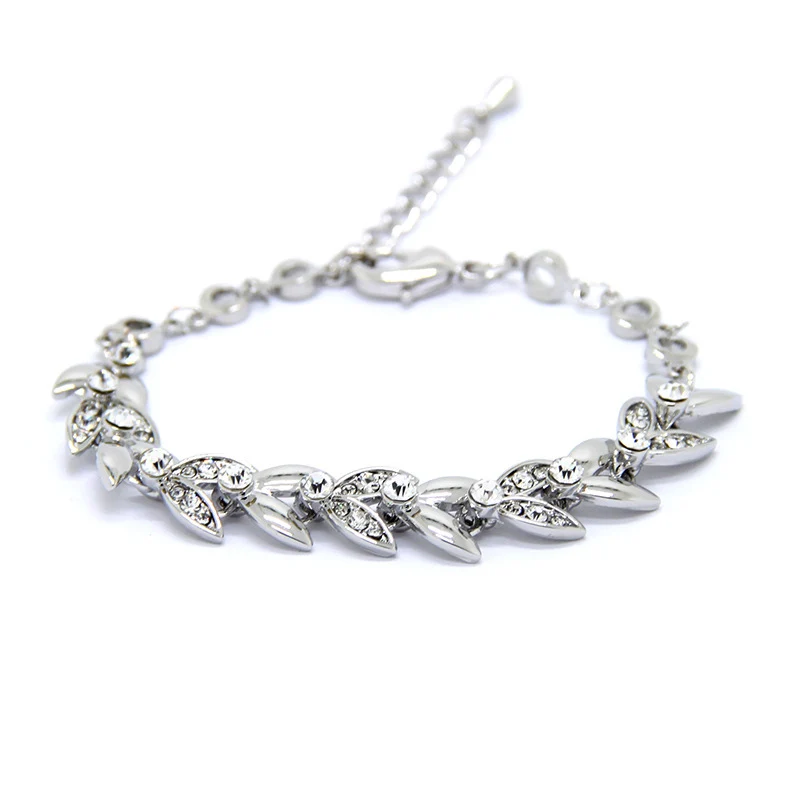 Подарок! Посеребренные Цинка Шарм Браслеты Для Женщин Австрийский Сверкающие