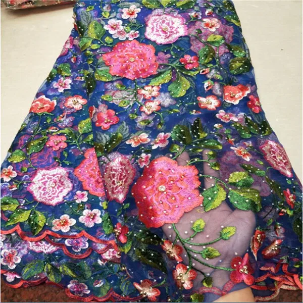 

Nigerian Lace Fabrics,2018 New Design Embroidered African Nigerian Lace Fabric High Quality French Tulle Lace Fabric For Wedding