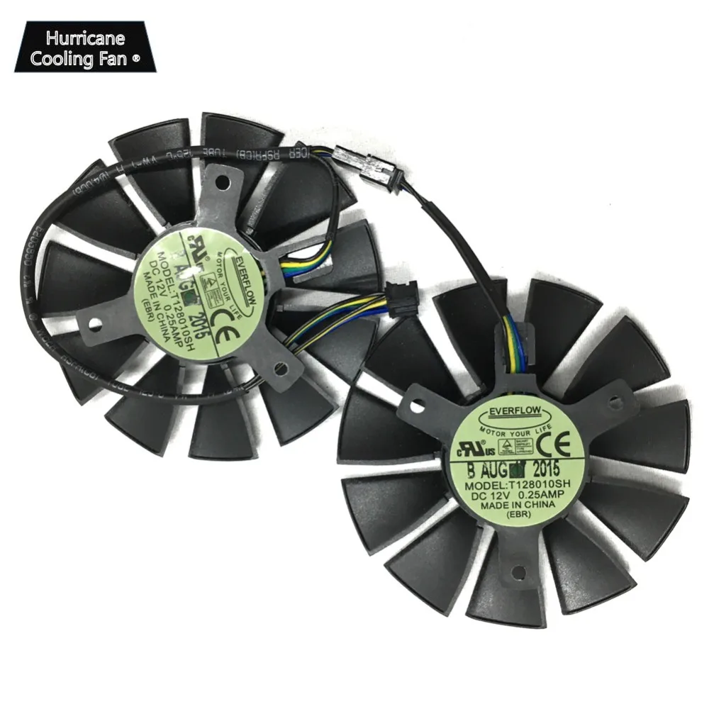 Вентилятор T128010SH 12 В 0 25a 75 мм VGA для видеокарт ASUS STRIX GTX 960 GTX950 750TI R9 370 285 охлаждающий