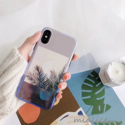 Blu ray Лето Коко море пляж телефонные чехлы для iphone X 7 плюс 8 блестящие мягкие