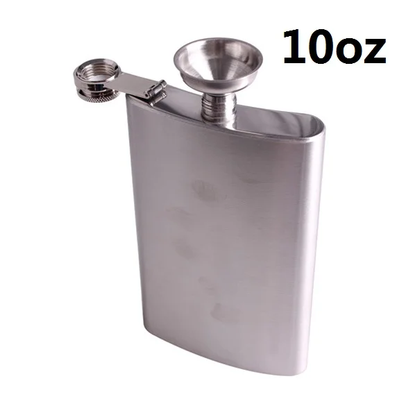 10oz 7 унций фляжка из нержавеющей стали, бутылка для вина, контейнер для виски, карманная фляжка для спирта, фляга, закручивающаяся крышка+ воронка, набор посуды для напитков - Цвет: 10oz