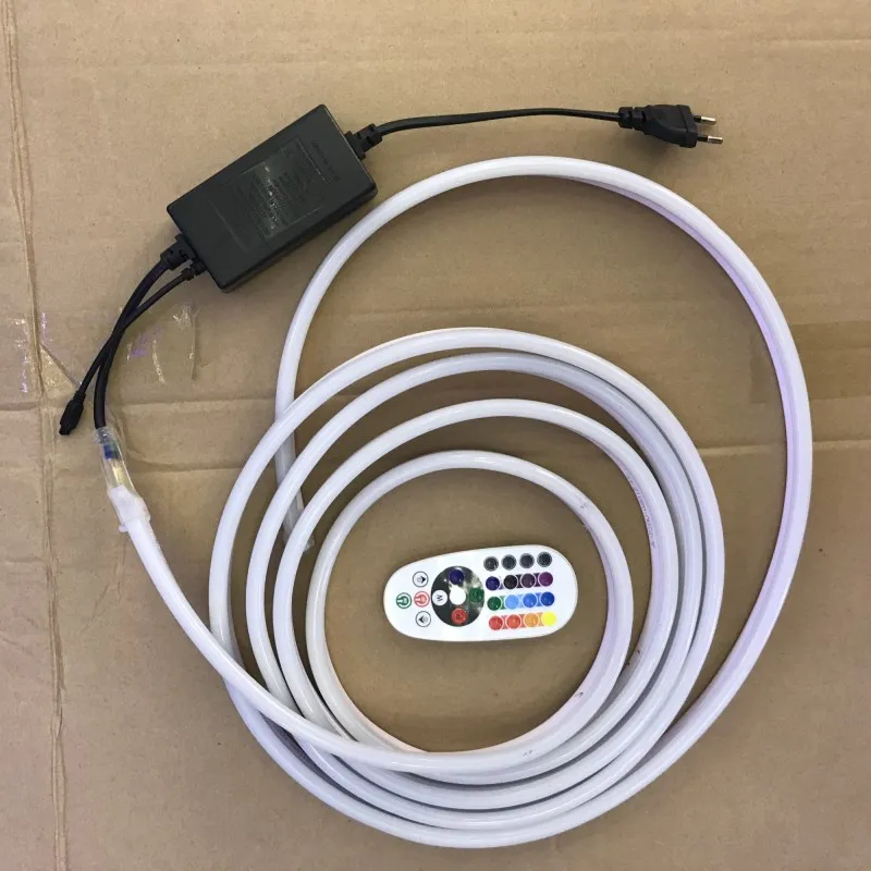 Светодиодный неоновый светильник 220 V/12 V SMD2835 120 Led/M водонепроницаемый гибкий светильник IP67 праздничный декоративный неоновый светильник s CRI 90