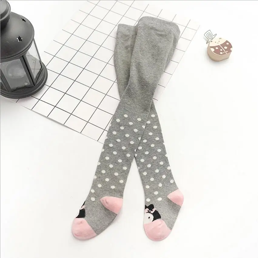 Gray 2 Tights Колготки для новорожденный младенец от 0 до 3 лет колготки для маленьких девочек с мультяшным кроликом хлопковые колготки детские Чулочные изделия, детские чулки - Цвет: Gray 2 Tights