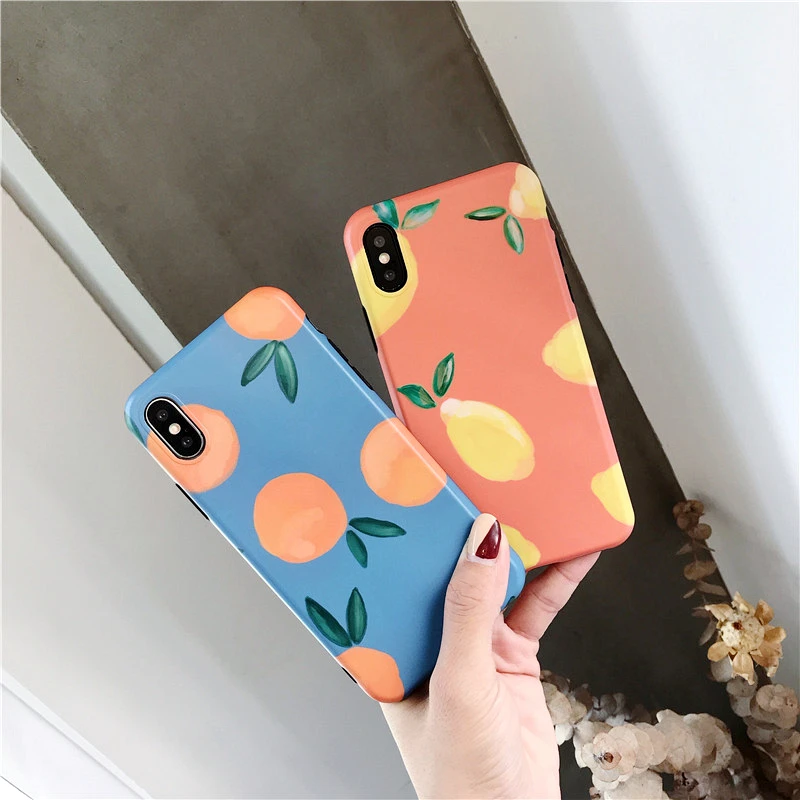 Insta style Xs Max Чехол для мобильного телефона iPhone 8 Plus 7 6s 6 Xr X оранжевый лимон фрукты