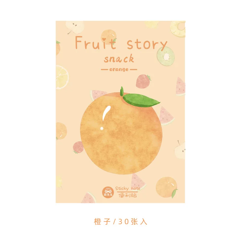 Kawaii фрукты история серии липкий блокнот для заметок дневник стационарные хлопья скрапбукинга декоративные милые скандинавском стиле N Times липкий - Цвет: orange