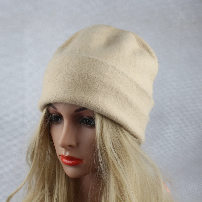 Модные зимние шляпы для женщин шерсть Skullies шляпа дамские шапочки Повседневная теплая вязаная шапка