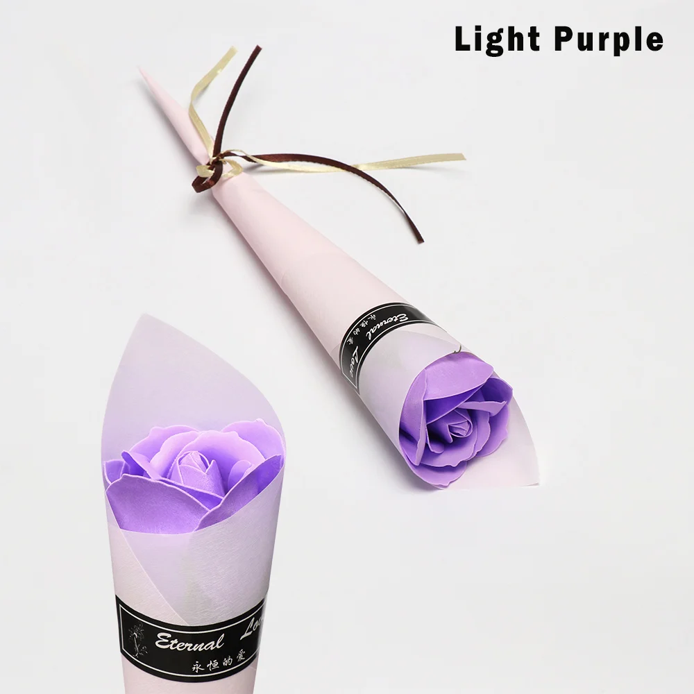 light purple 1 шт., романтическое мыло для ванны, Розовое Мыло, лепестки цветов на свадьбу, День Святого Валентина, День матери, подарок на День учителя, вечерние, искусственный Декор - Цвет: light purple