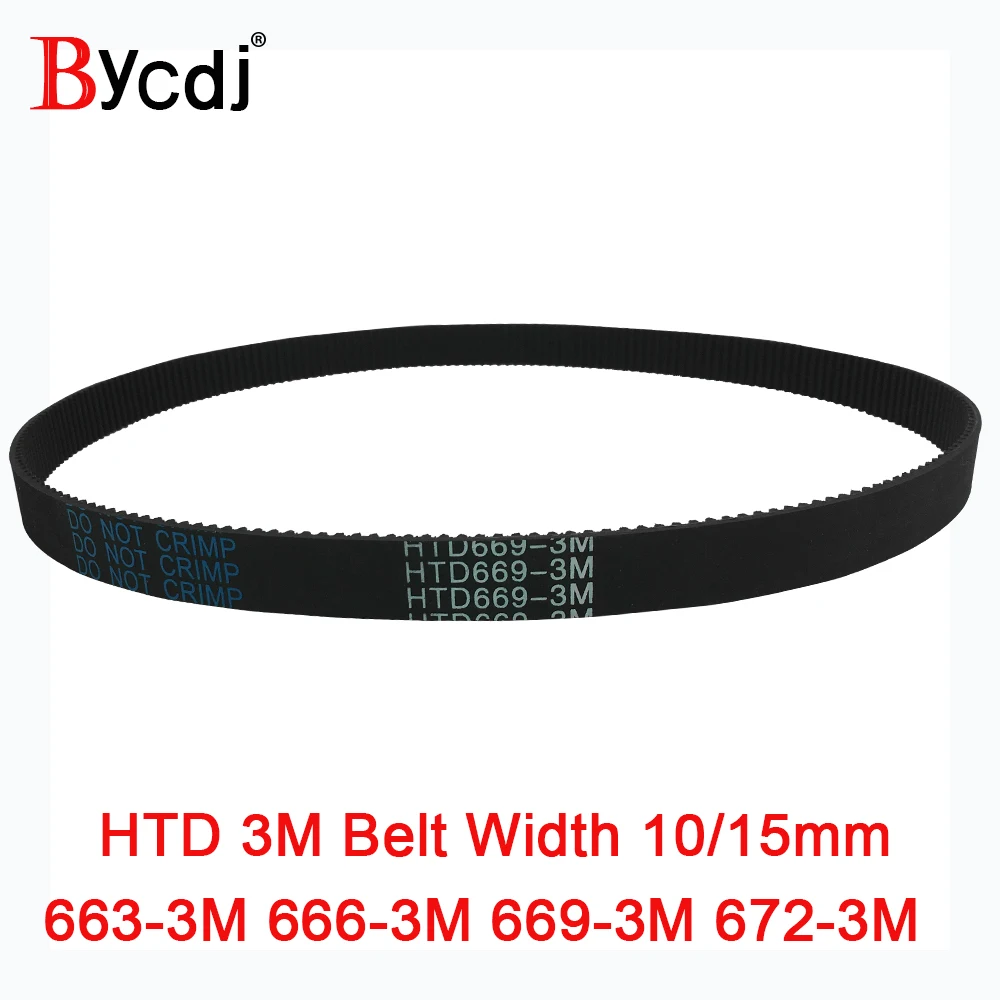 Arc HTD 3M Timing belt C=663 666 669 672 width 10/15mm Teeth221 222 223 224  HTD3M synchronous pulle663-3M 666-3M 669-3M 672-3M