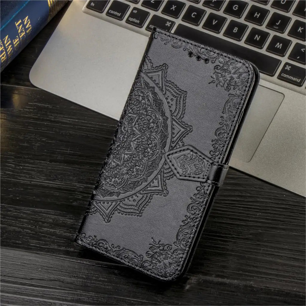 Черный Кожаный чехол-бумажник для смартфона Xiaomi Redmi Go, чехол-книжка для Redmi Note 7, мягкий силиконовый чехол Etui Funda Coque Funda - Цвет: Черный