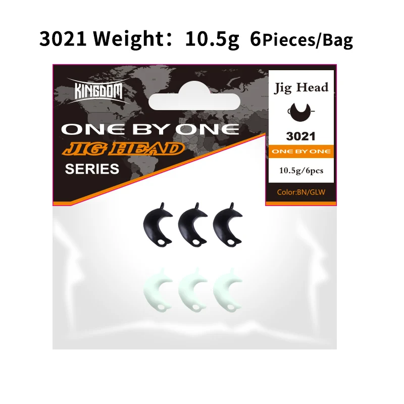 3021-10.5g-6 Kingdom Crank Jig Head Крючки рыболовные один крючок высокое качество снасти свинцовая головка джиг приманка твердая приманка мягкий червь джиг крючок для рыбалки - Цвет: 3021-10.5g-6