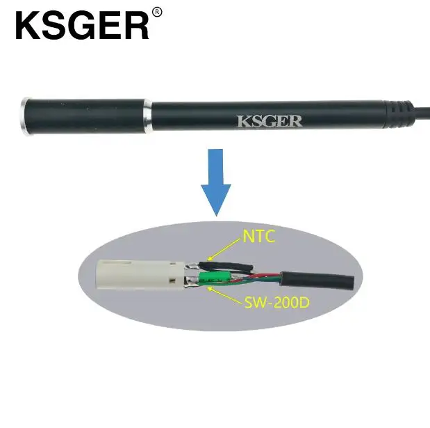 KSGER алюминиевый сплав 9501 907 Паяльник ручка для V2.1S V2.0 V3.0 Stm32 Oled T12 температура цифровой электрический контроллер - Цвет: AB HANDLE