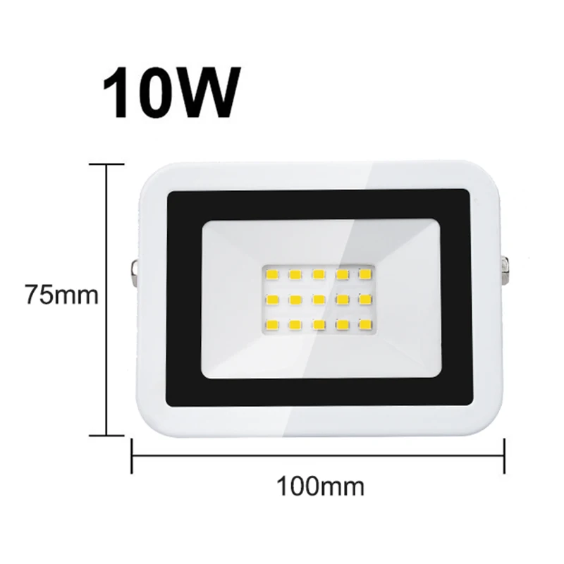10W 220V Горячая водонепроницаемый 10 Вт 20 Вт 30 Вт 50 Вт 100 Вт Светодиодный прожектор светильник SMD светодиодный прожектор отражатель светодиодный прожектор светильник уличный светильник ing - Испускаемый цвет: 10W 220V