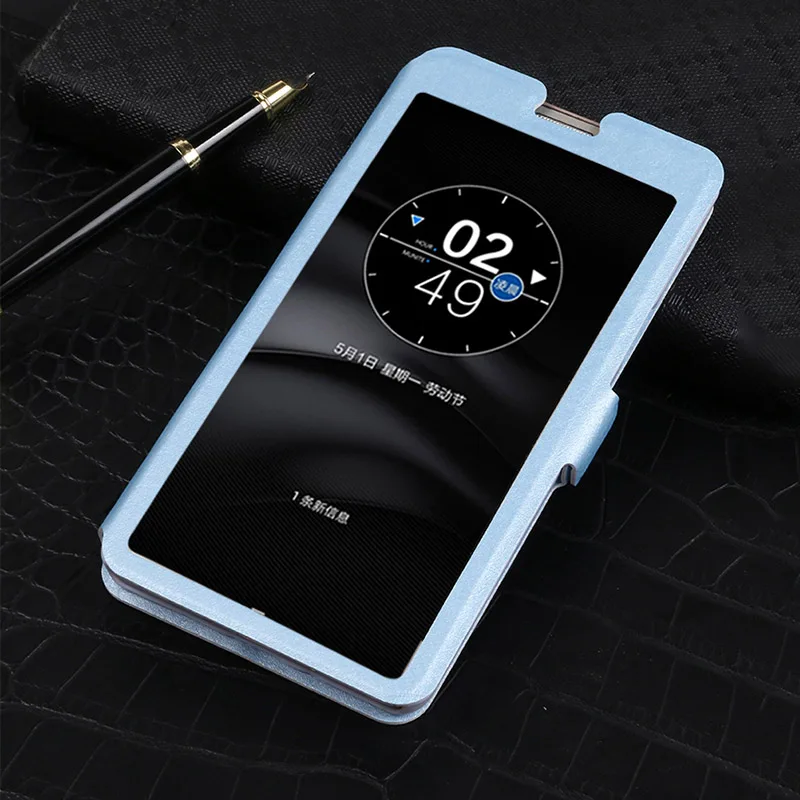 Blue Флип-чехол для телефона с окошком обзора для Wiko view 2 Go Jerry 2 3 max fundas подставка с отделениями для карт чехол для Wim lite Coque чехол - Цвет: Blue