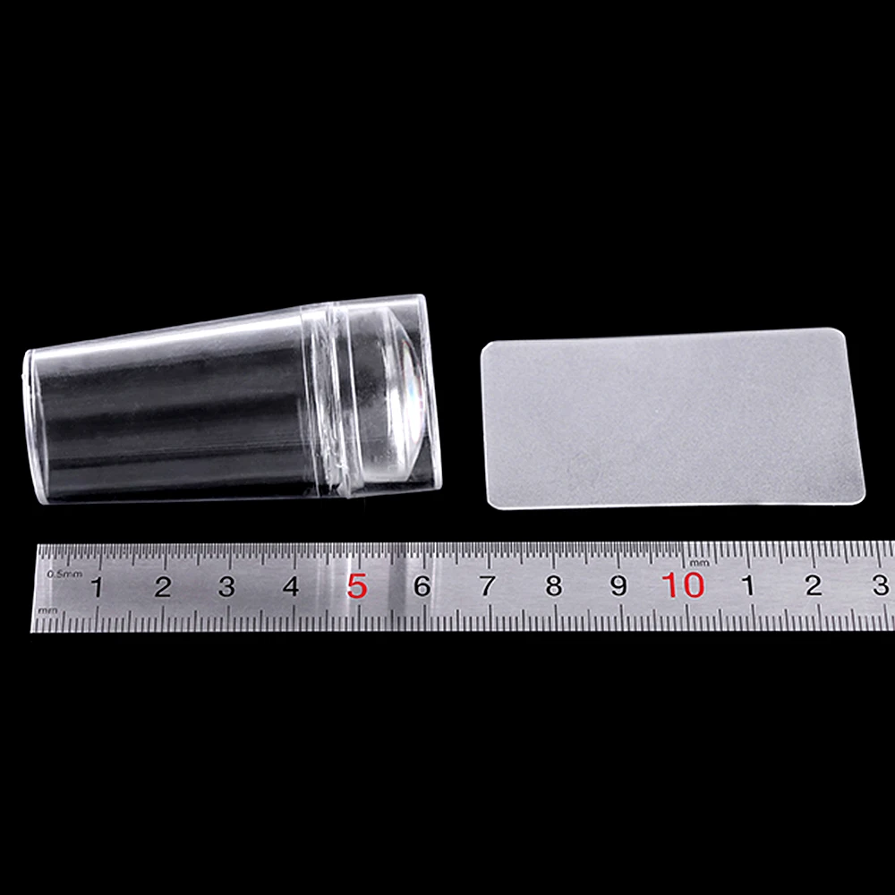 Tignish 1Set Silicone Scraper Cap Transparent Stamping Head Clear Jelly Stamper Polish Transfer Templates Nail Art Tools | Красота и