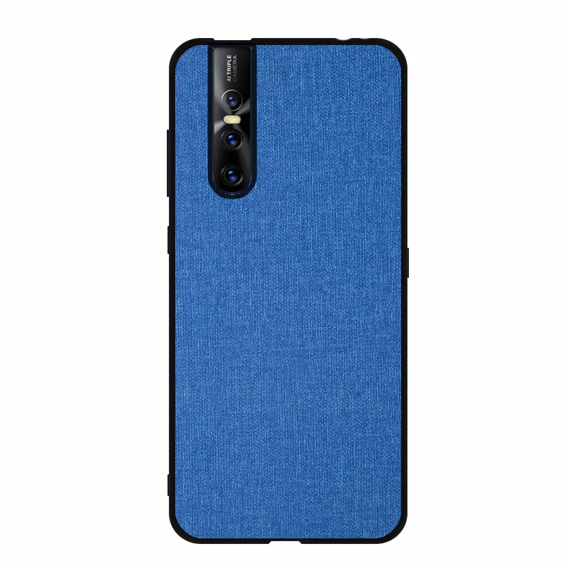 Blue Чехол для Vivo S1 V11 V15 X27 Y83 Pro Чехол X20 X21 X23 Y17 Y3 Y15 Y81 V9 IQOO pro 5G Neo Z1 Новинка Роскошная ткань Бизнес крышка - Цвет: Blue