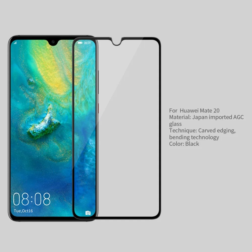 Защитное стекло NILLKIN 3D закаленное с полным покрытием для Huawei Mate 20 | Мобильные