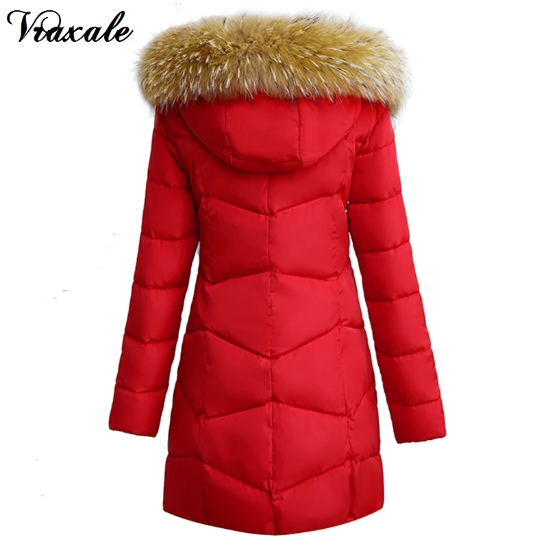 Vraxale 2017 Winter New Cotton-padded Jacket Medium-long Wadded Female Thickening Slim Large Fur Collar Parkas | Женская одежда