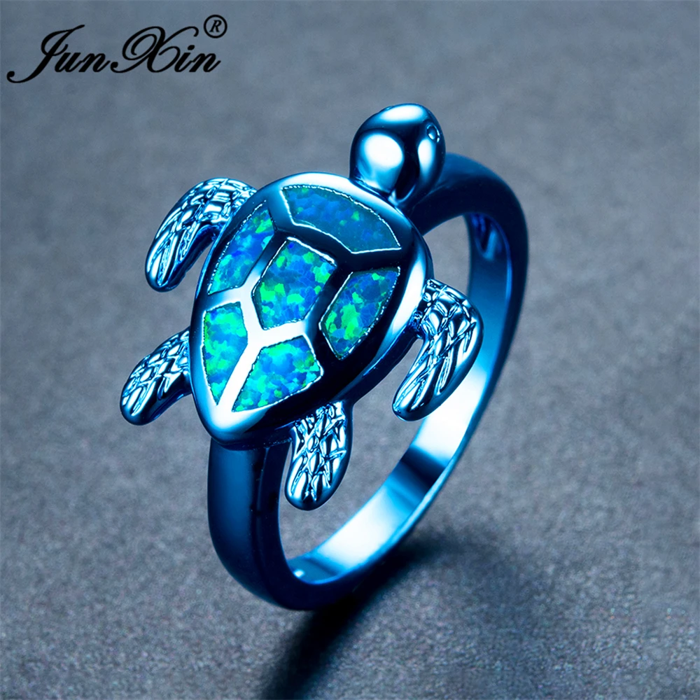 Женское кольцо JUNXIN модное винтажное Золотое с огненным опалом высокое качество|wedding rings for women|wedding ringsblue fire opal