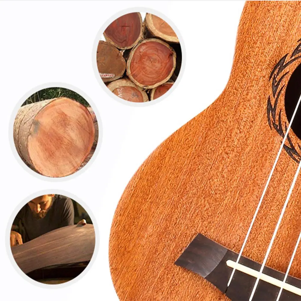 Гавайская гитара-укулеле Sapele Rosewood 4 струны 15 ладов сопрано Подарочные