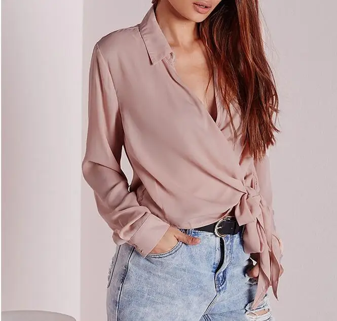 2018 сексуальные шифоновые блузки женские весенние новые модные глубокий