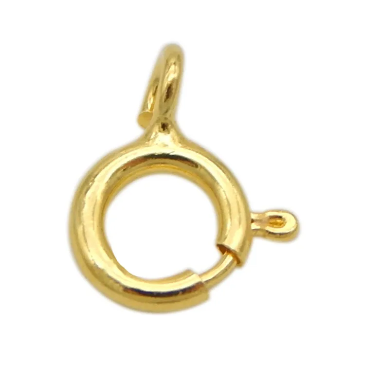 10 шт./лот 5 мм Стерлинговое Серебро 925 пробы круглые Пружинные застежки крючки для