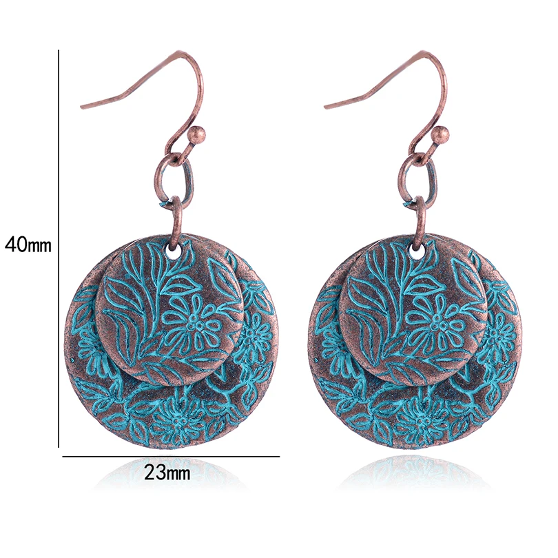 Серьги-подвески в этническом стиле женские Винтажные висячие украшения ретро с