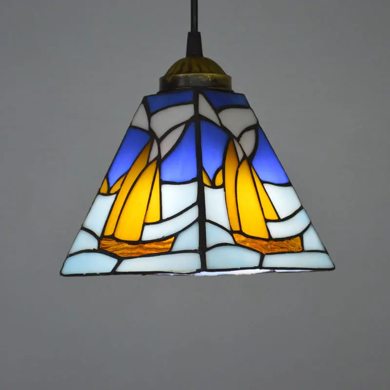 Подвесной светильник Tiffany в морем и средиземноморском стиле из витражного стекла