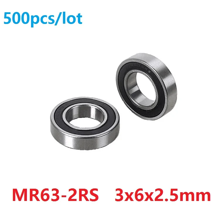 500 шт./лот MR63 2RS MR63RS RS 3x6x2 5 мм миниатюрный шарикоподшипник с глубоким желобом 3*6*2 673
