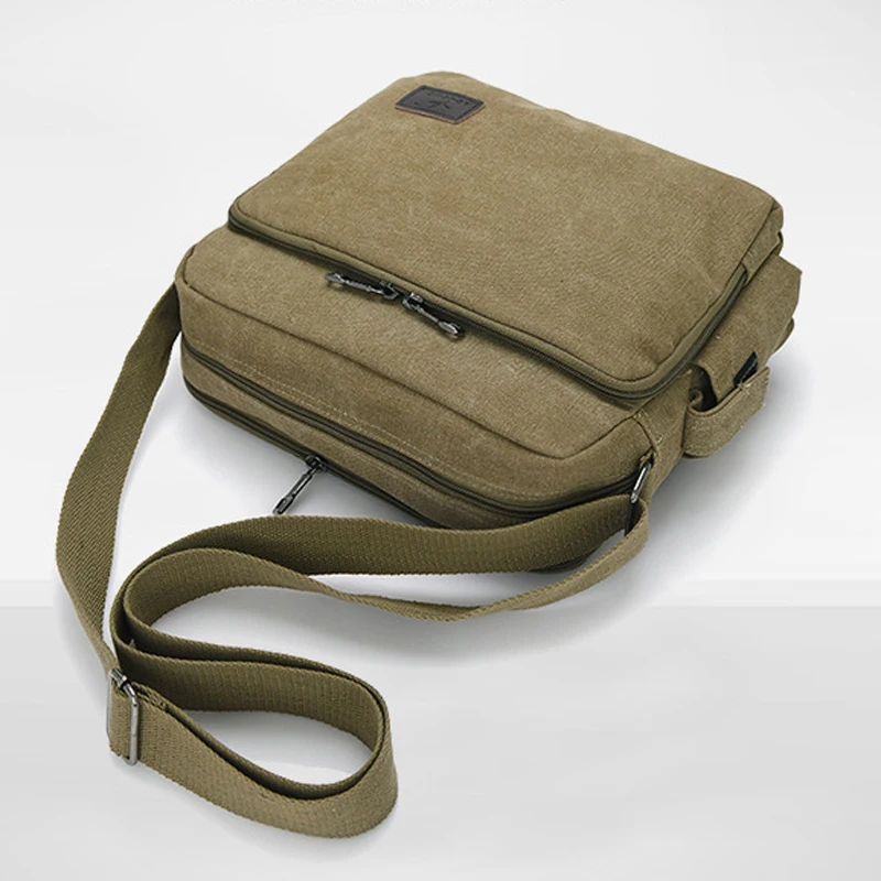 Foikvoon Холст сумка Для мужчин ретро Популярные парня Crossbody одноцветное Цвет