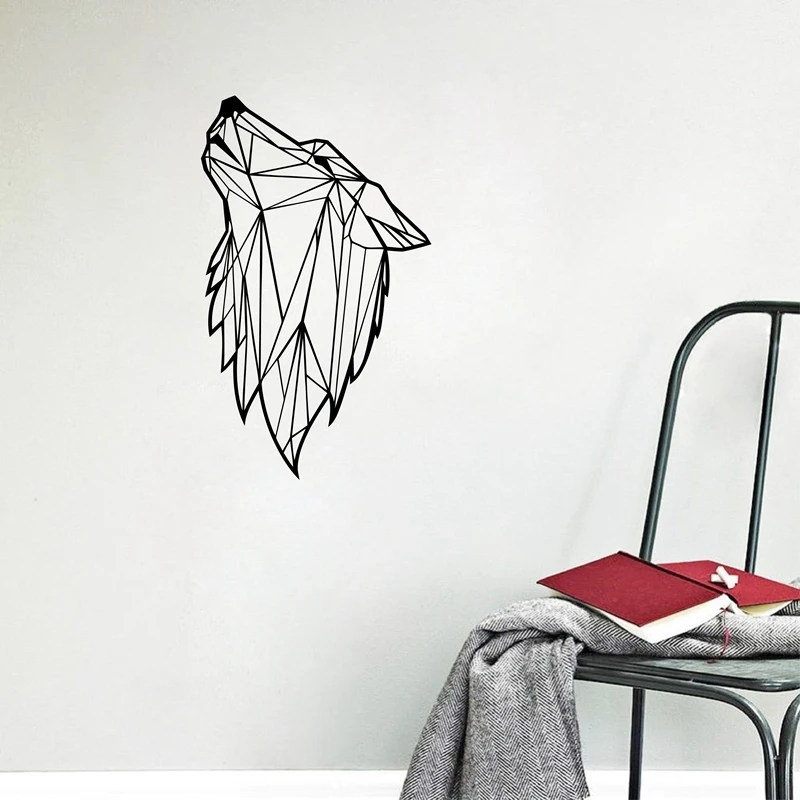 Геометрический Волк настенные наклейки с животными абстрактный волк виниловые