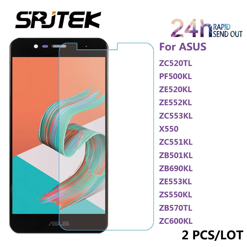 2 шт./лот Srjtek Закаленное стекло протектор экрана для Asus ZC520TL PF500KL ZE520KL ZE552KL ZC553KL X550