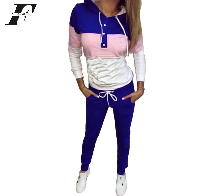 Женский спортивный костюм из 2 предметов Повседневная Толстовка с капюшоном и