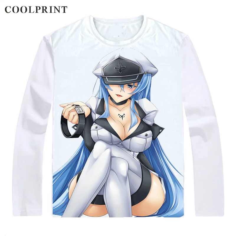 Akame Ga Kill! ga Kiru! Футболки с длинным рукавом Аниме Манга лодочкой Jaegers Kurome Esdese Esdeath