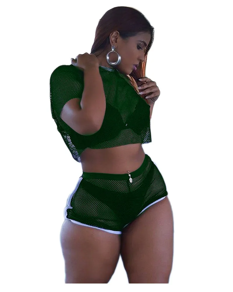 Женский комплект из двух предметов 2019 летний наряд черный прозрачный сетчатый