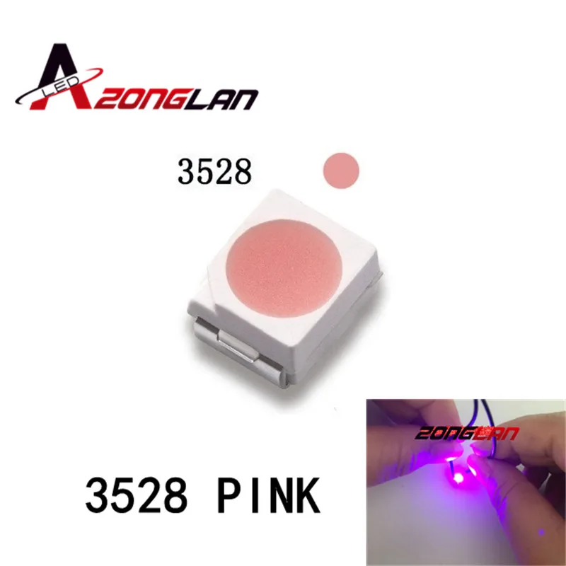 2016 New Arrival Time-limited Led Diode 3000pcs 3528/1210 Pink Smd/smt Plcc-2 Light-emitting Ultra Bright Diodes free Shipping | Освещение
