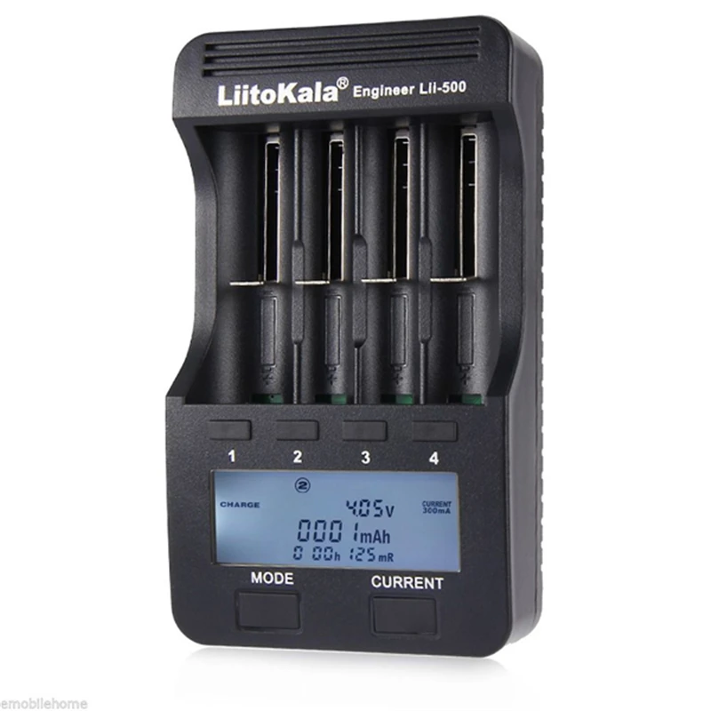 LiitoKala Lii-500 12V US UK 2.0A ЖК-дисплей умный литиевый и NiMH зарядное устройство 18650 26650 14500 AA