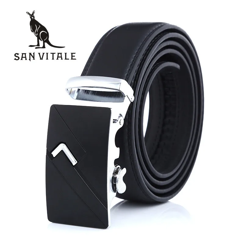 

Belts Men Belt Genuine Leather Fashion Girdle Cinturones De Hombres For Suit Cowskin Luxury Brand Ratchet Reversible Buckle