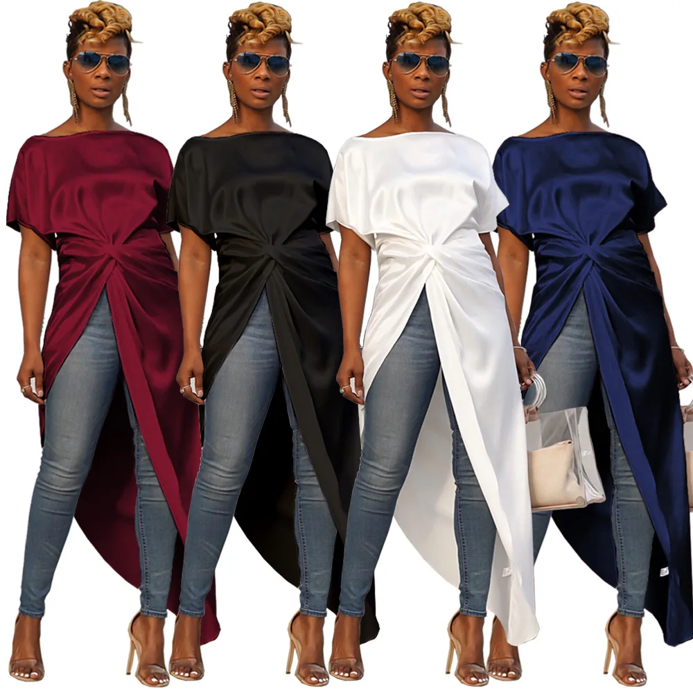 Сексуальная Асимметричный Slash шеи империи Разделение Для женщин платья|Женские