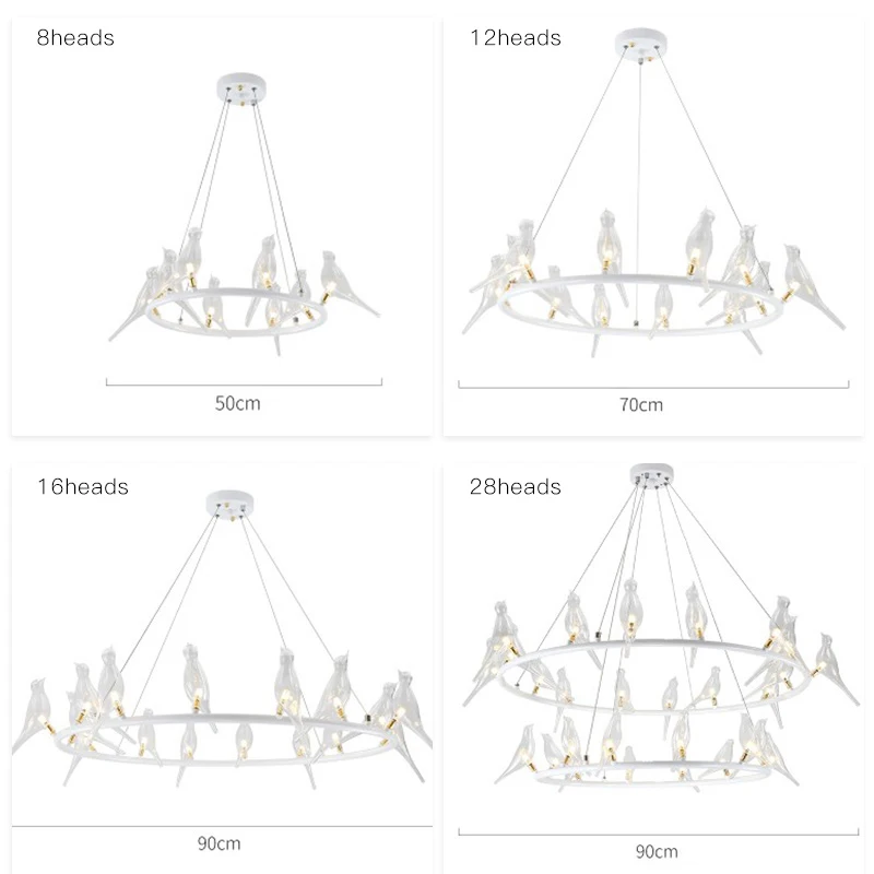 

IKVVT Pendant Lamp Nordic Creative Glass Bird Pendant Lights Modern Living Room Bedroom Restaurant Coffee Pendant Lamp
